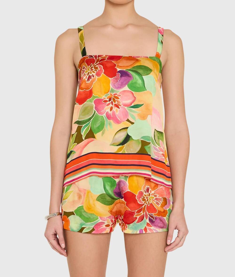 NEW AMANDA UPRICHARD keyshia top in dominica scarf print